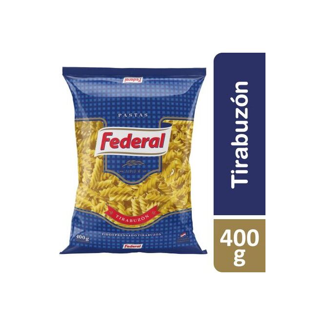 Fideo tirabuzón paquete Federal 400 gramos
