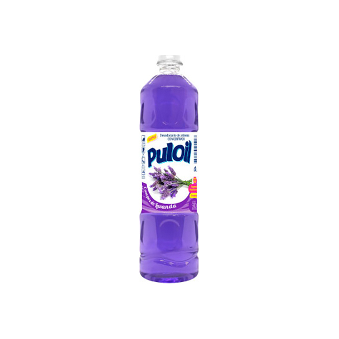 Desodorante para piso con aroma lavanda botella descartable Puloil 900 ml