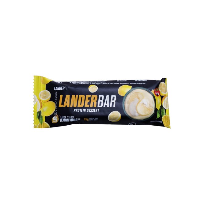 Barra mousse de limón alimento en barra a base de proteínas sabor limón Lander bar 45 gramos