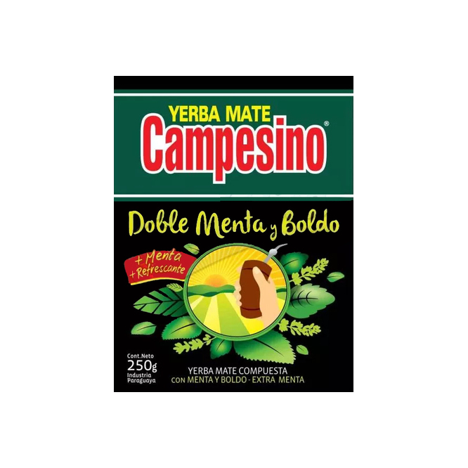 Yerba mate menta boldo caja Campesino 250 gramos