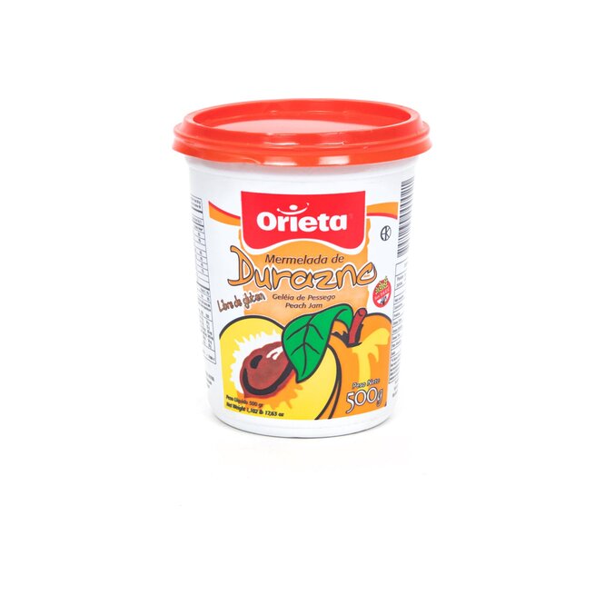 Mermelada durazno frasco Orieta 500 gramos