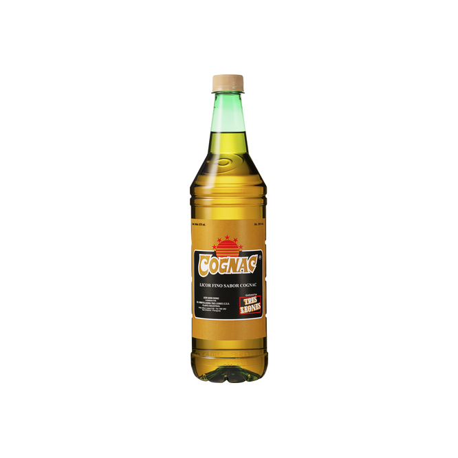 Coñac botella descartable Tres leones 920 ml