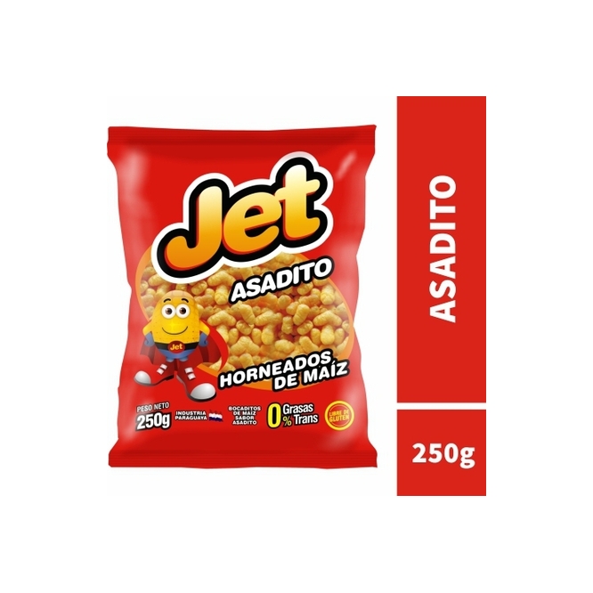Bocadito de maíz sabor asadito paquete JET 250 gramos