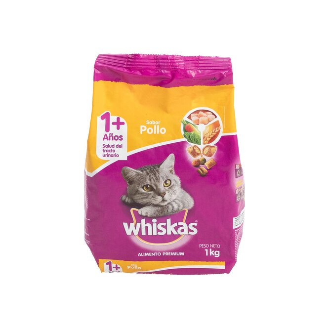 Alimento para gato adulto hogareño sabor pollo Whiskas 1 kilo