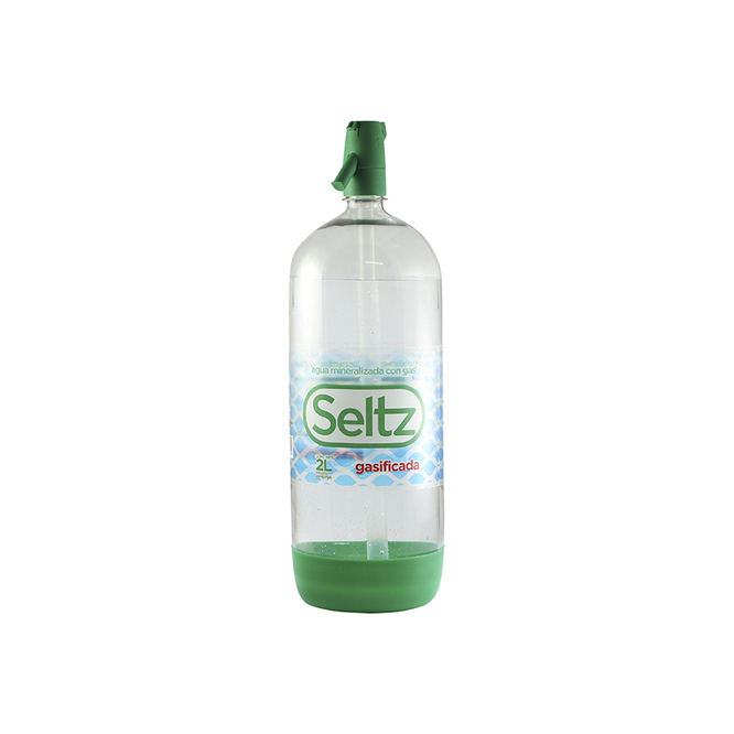Agua mineral con gas botella descartable Soda Seltz 2 litros