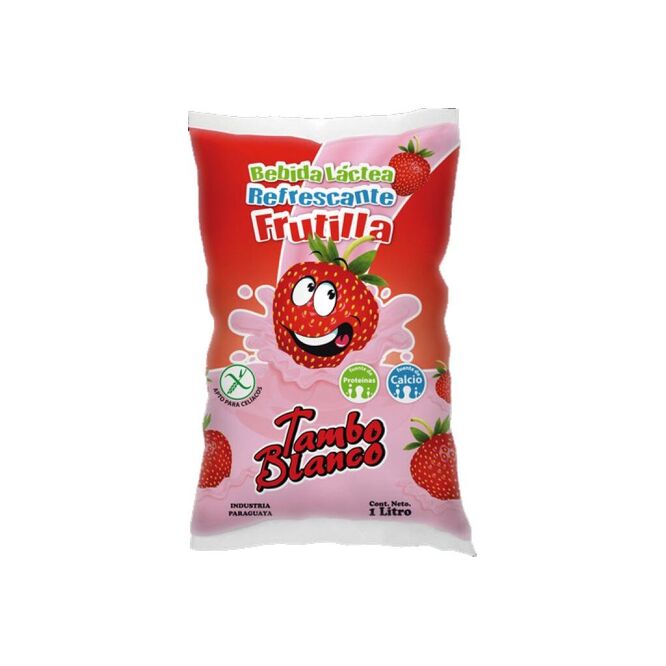 Bebida lactea sabor frutilla Tambo blanco 1 litro