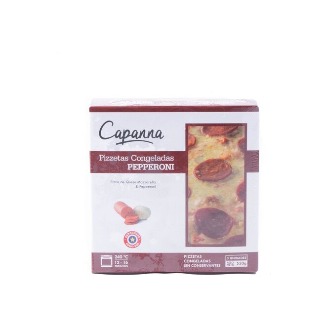 PIZZETAS PEPPERONI 530GR CAPANNA CAJA