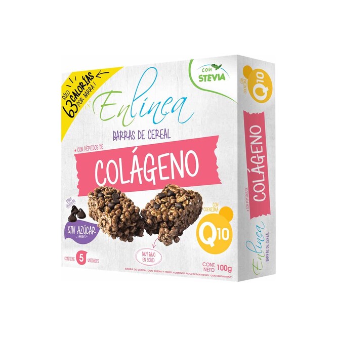 Barra de cereal con Colágeno en caja En Línea 100 gramos