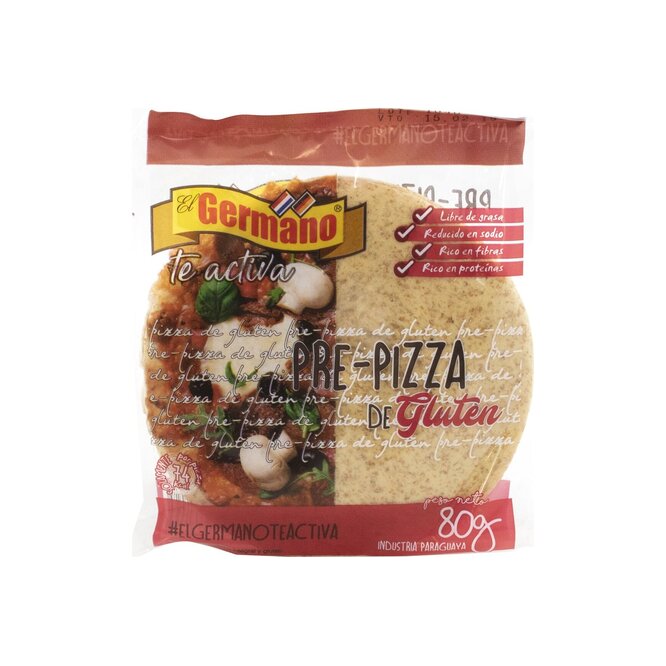 PREPIZZA D/GLUTEN 2UNDX80GR EL GERMANO B