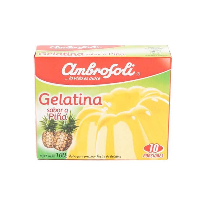Gelatina sabor piña en caja Ambrosol 100 gramos