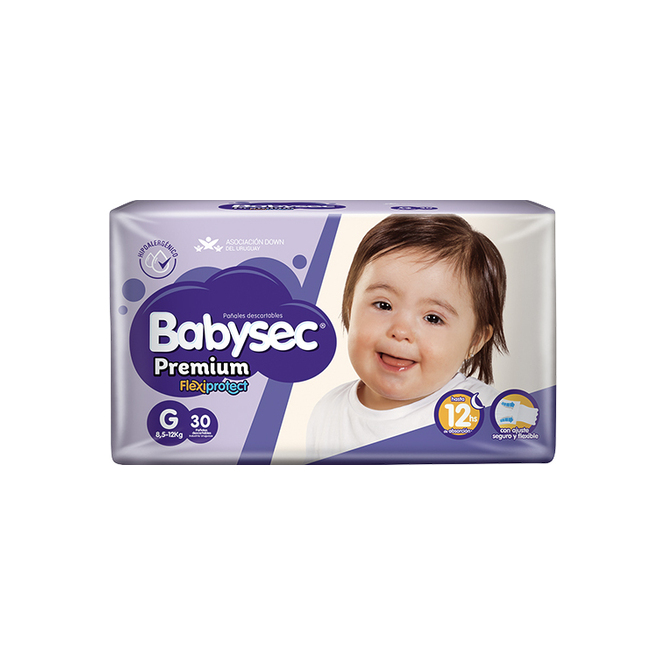 Pañales premium desechables g Babysec 30 unidades