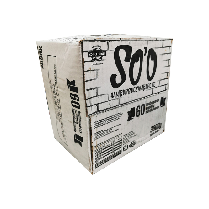 Hamburguesa de Carne So'o 60 unidades