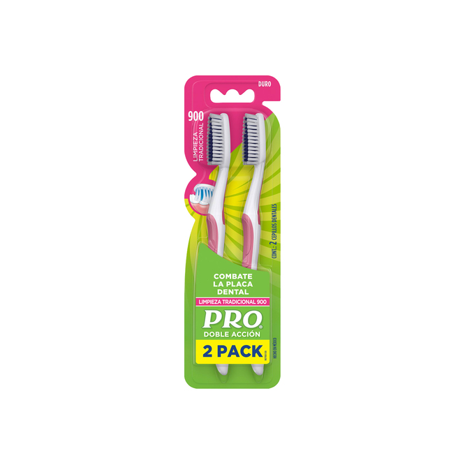 Cepillo dental adulto doble acción pack Pro 2 unidades
