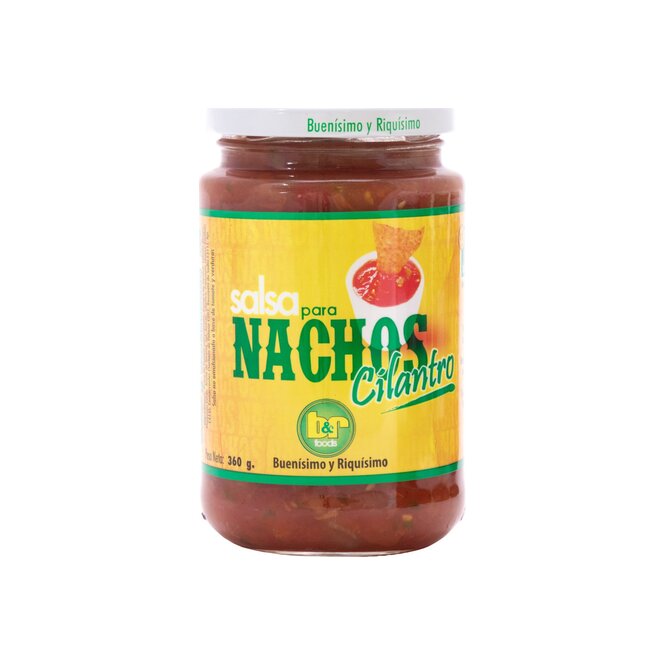 Salsa cilantro para nachos B&R Foods 360 gramos
