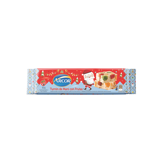 TURRON FRUTA MANI ARCOR PAQ 120 GR