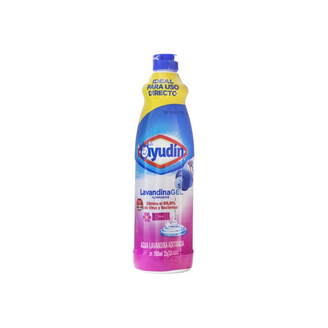Lavandina Adítica Floral en Gel en botella descartable Ayudin 700 ml