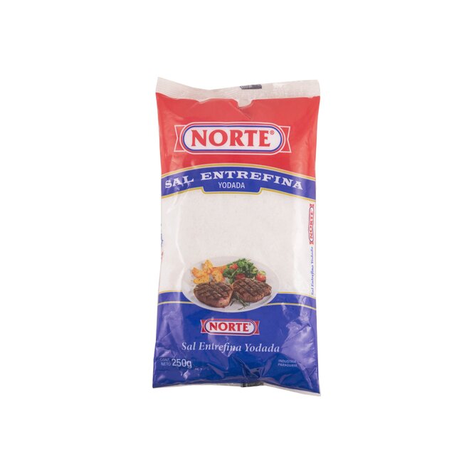 Sal entrefina yodada paquete Norte 250 gramos