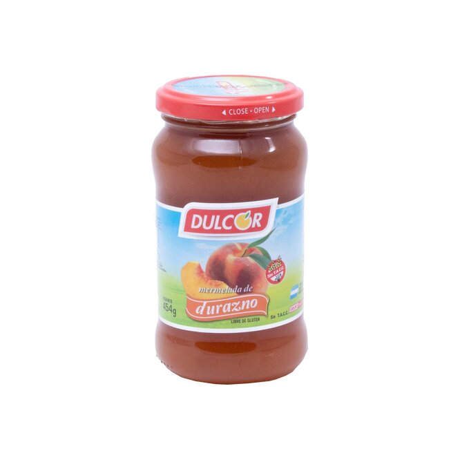 Mermelada de durazno en frasco Dulcor 454 gramos