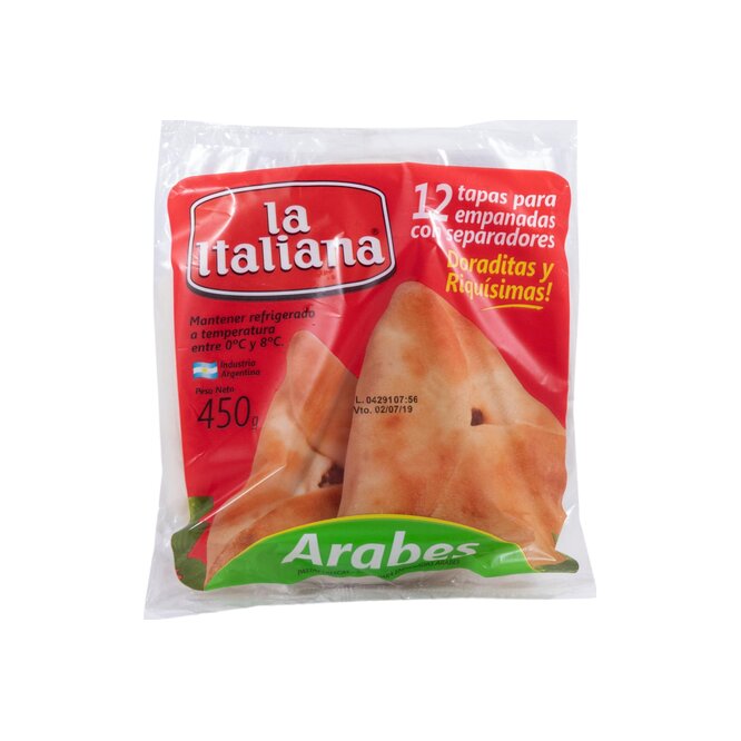 TAPAS PARA EMPANADAS ARABES 450GR LA ITA