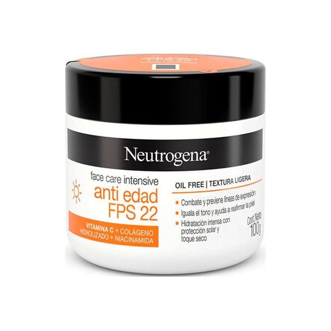 Crema facial anti edad FPS 22 Vita C frasco Neutrógena 100 gramos