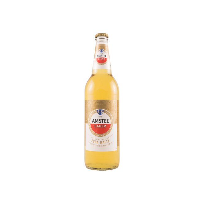 Cerveza lager pura malta en botella descartable Amstel 650 ml