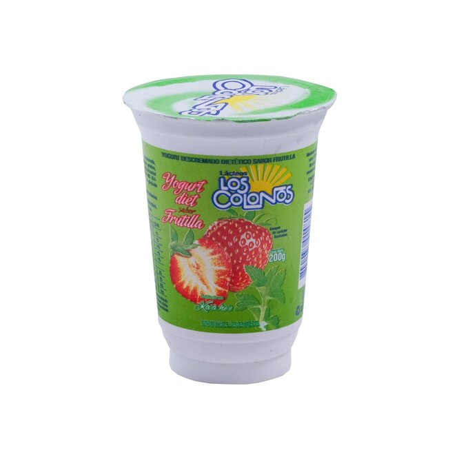 Yoghurt dietetico sabor frutilla Los colonos 200 gramos