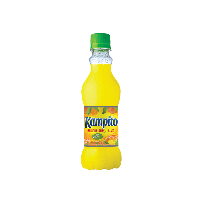 Jugo sabor mburucuyá/naranja/mango líquido botella Kampito 250 ml