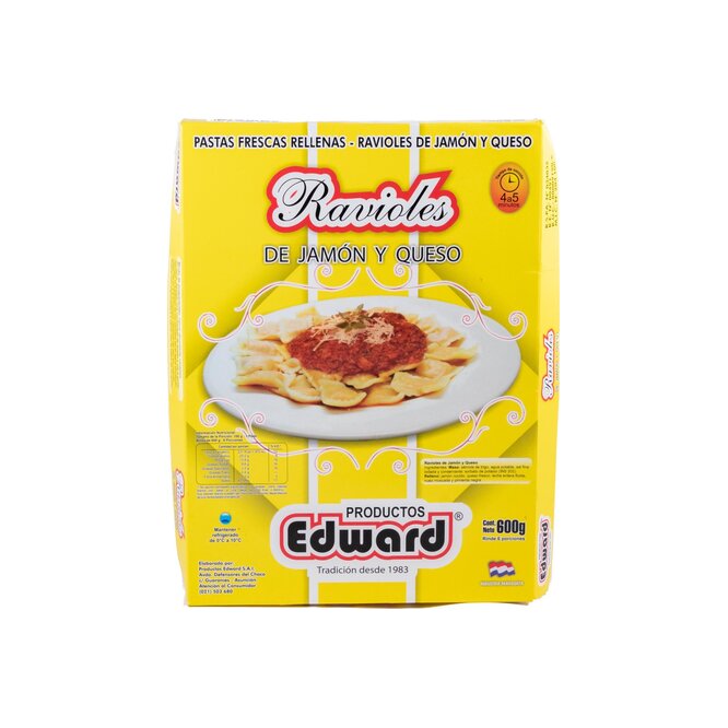 Ravioles de jamon y queso Edward 500 gramos
