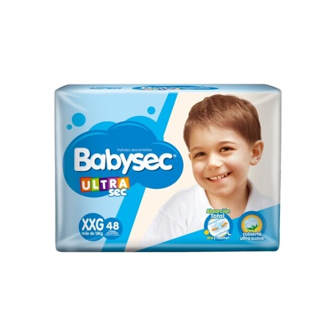 Pañales ultra sec desechables xxg Babysec 48 unidades