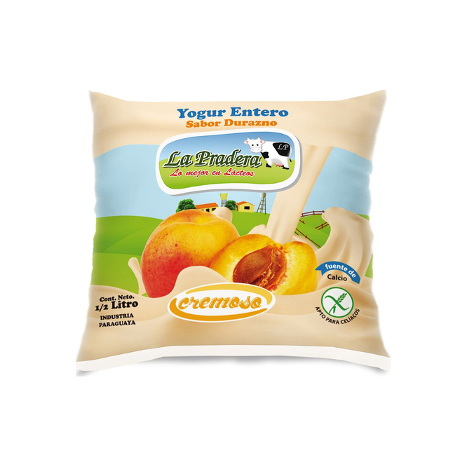 YOGURT ENTERO LA PRADERA DURAZNO 500ML S