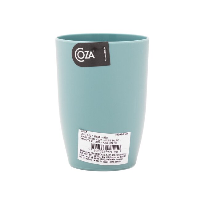 VASO D/PLASTICO AZUL BALTICO COZA 275 ML