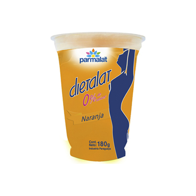 Gelatina sabor naranja dielat pote Parmalat 180 gramos