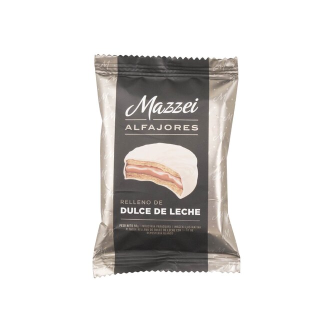 Alfajores rellenos de dulce de leche paquete Mazzei 150 gramos