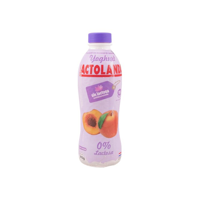 Yoghurt durazno sin lactosa Lactolanda 900 ml