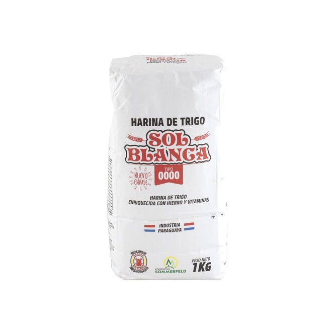 Harina De trigo tipo 0000 Sol Blanca 1 Kilo