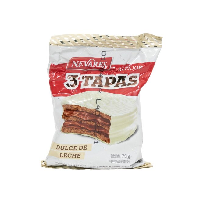 Alfajor triple blanco Nevares 70 gramos
