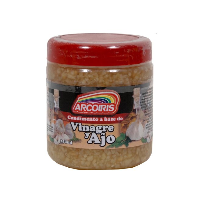 Condimento base de vinagre y ajo frasco Arcoíris 250 ml