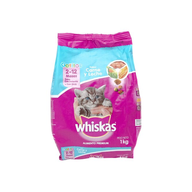 Alimento para gatitos sabor carne y leche Whiskas 1 kilo