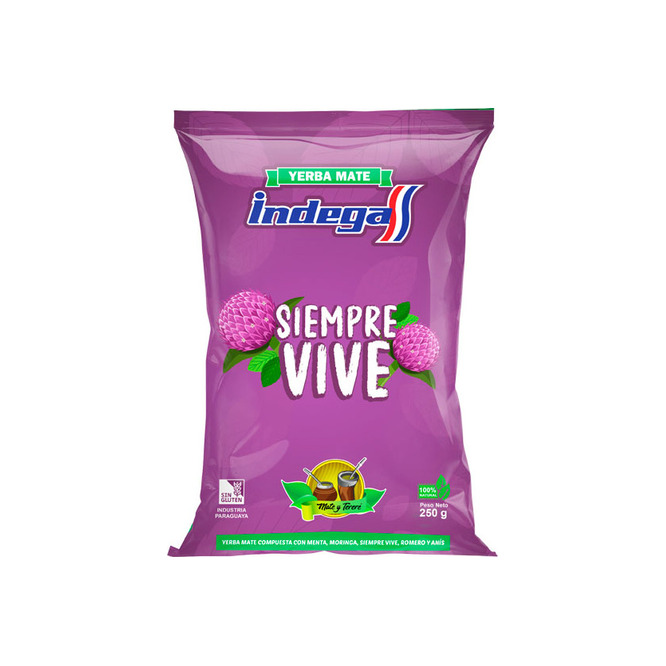 Yerba mate siempre vive bolsa Indega 250 gramos