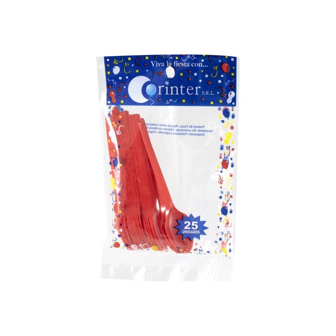 Cuchara descartable roja Corinter 1 unidad