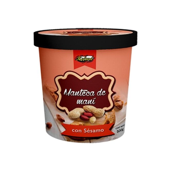 Manteca de maní con sésamo pote Kelwa 500 gramos