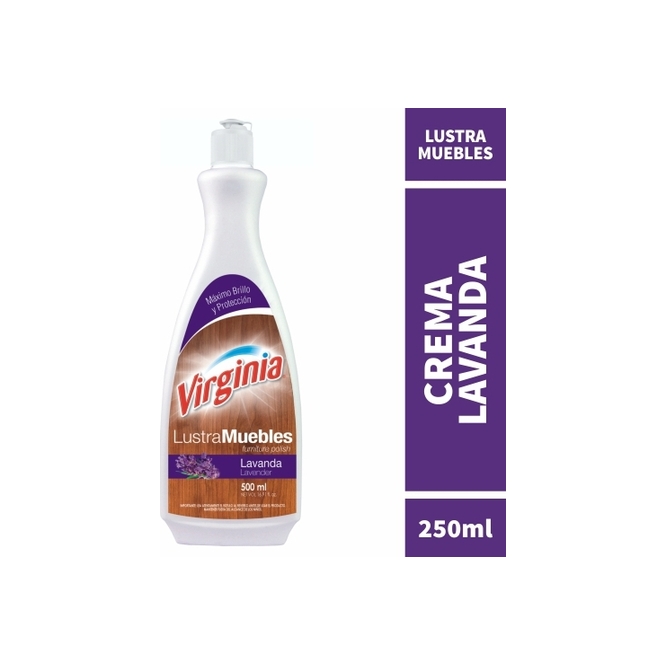Lustra Mueble en crema Aroma Lavanda en botella descartable Virginia 500 ml