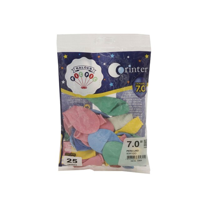 Globos N° 7 Liso Surtido Corinter 25 unidades