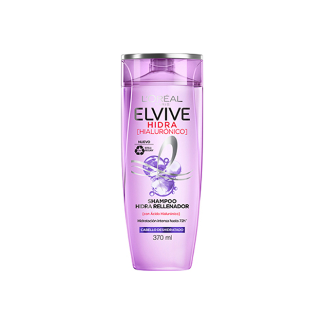 Shampoo hidra rellenador con acido hialuronico Elvive 370 ml