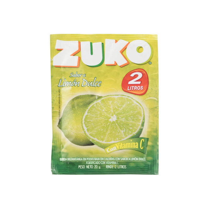 Jugo en polvo de limón dulce para 2 litros en polvo Zuko 20 gramos