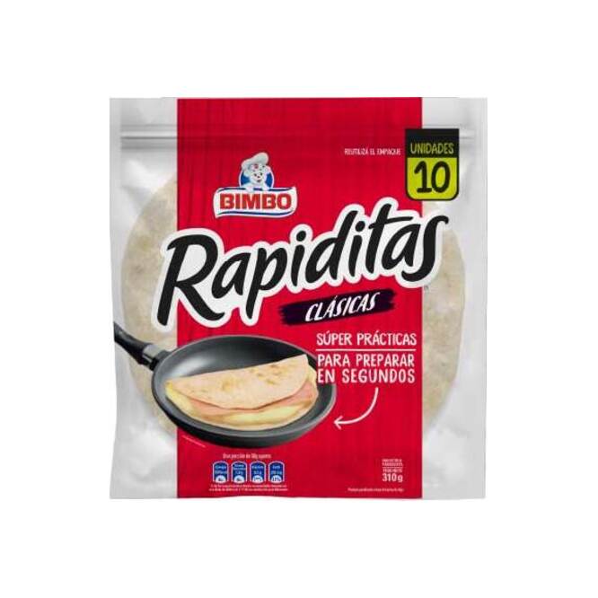 Rapiditas clásicas en paquete Bimbo 10 unidades