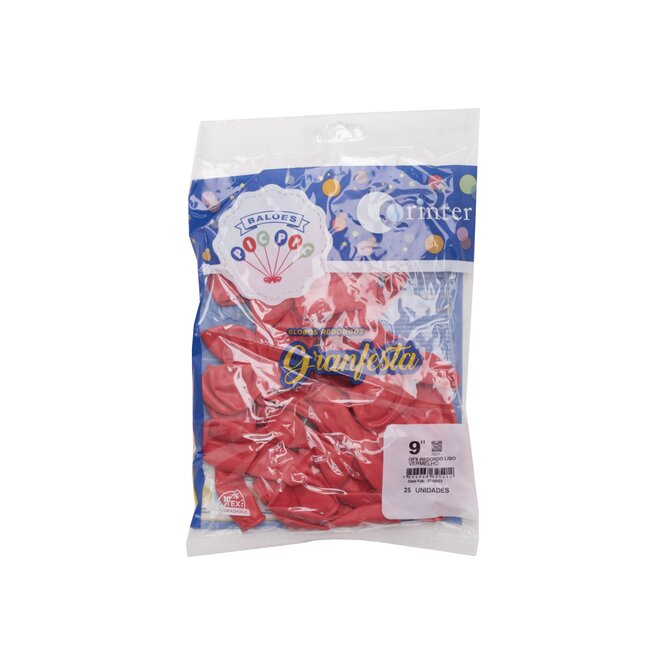 GLOBOS RED LISO ROJO 9 25UN CORINTER