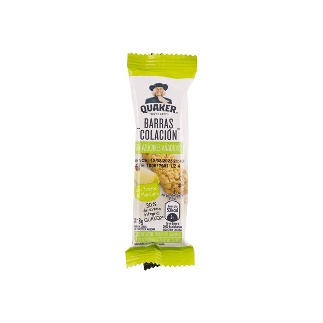Barra de Cereal sabor Manzana Quaker 18 gramos