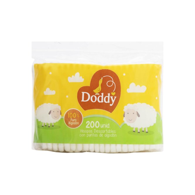 Hisopos descartables con puntas de algodón paquete Dody 200 unidades