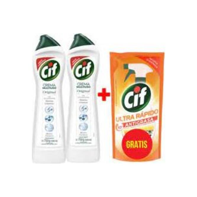 Limpiador Multiuso Original más Anti grasa de Regalo en botella descartable Cif 750 ml